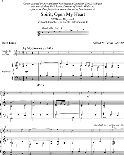 Mixed Chorus SATB & Keyboard & Handbells (Optional)