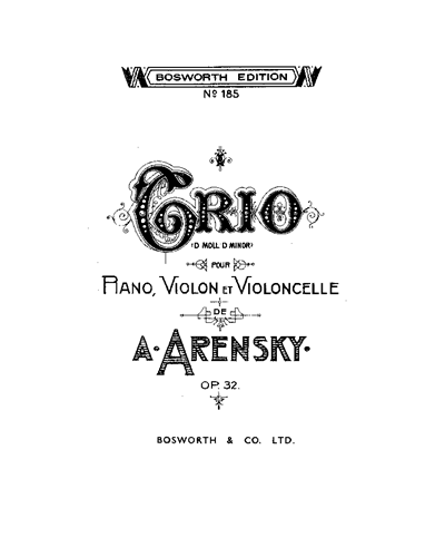 Trio n. 1 en Ré mineur, Op. 32