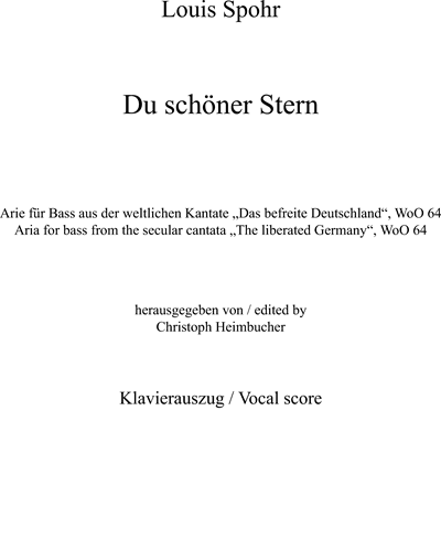 Du schöner Stern (from the Secular Cantata 'Das befreite Deutschland')