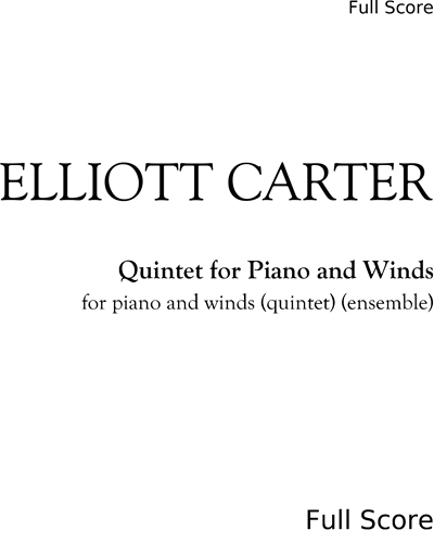 Quintet for Piano and Winds