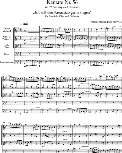 Kantate BWV 56 „Ich will den Kreuzstab gerne tragen“