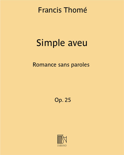 Simple Aveu - Pour piano