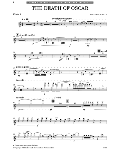 The Death of Oscar Flute 2 Sheet Music by James MacMillan | nkoda ...