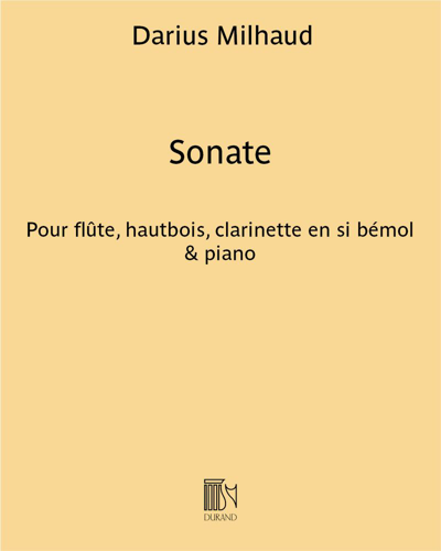Sonate pour flûte, hautbois, clarinette en si bémol & piano