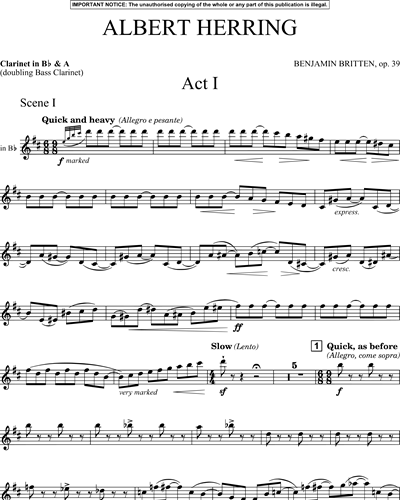 Clarinet in Bb/Clarinet in A/Bass Clarinet