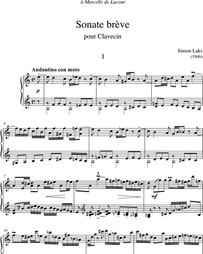 Sonate brève pour clavecin