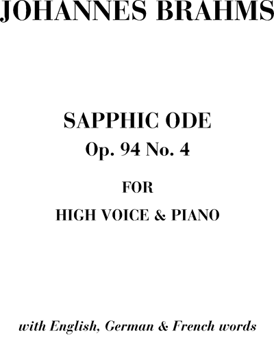 Sapphic ode Op. 94 n. 4