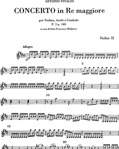 Concerto In Re Maggiore Rv F I N Tomo Violin Sheet