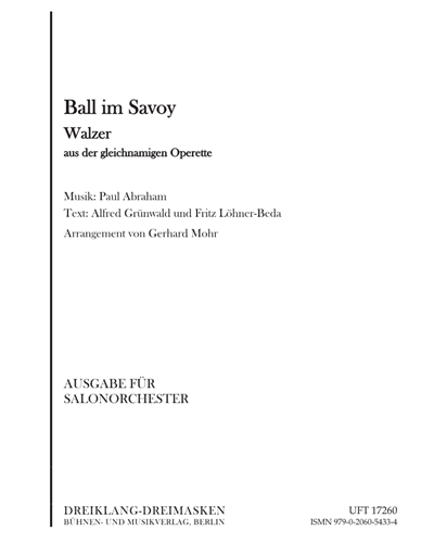 Ball im Savoy (Walzer aus der gleichnamigen Operette)