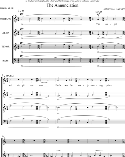 The Annunciation Sheet Music by Jonathan Harvey | nkoda | Free 7 days trial