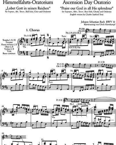 Ascension Day Oratorio, BWV 11, “Praise our God in all His splendour”
