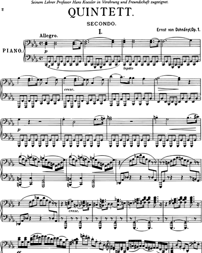 Klavierquintett in C Minor,  op. 1