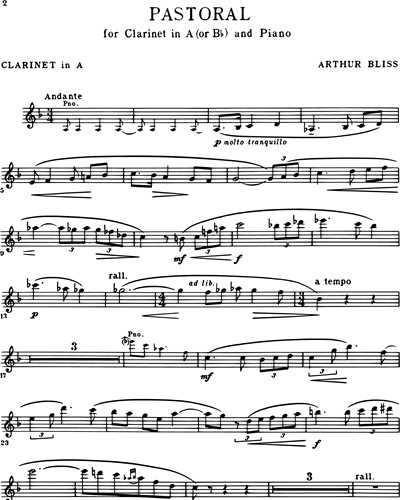 Pastoral for Clarinet and Piano