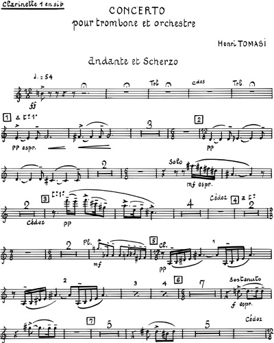 Trombone Concerto Violin 2 Sheet Music by Henri Tomasi | nkoda 