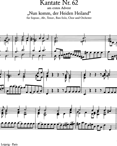 Kantate BWV 62 „Nun komm, der Heiden Heiland“