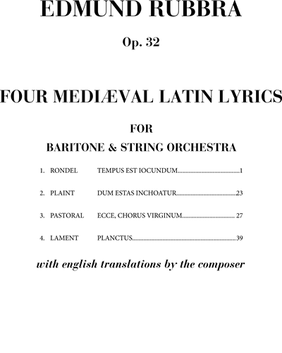 Four Medieval Latin Lyrics, op. 32