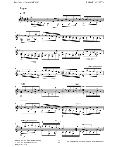 Gigue from 'Lute Suite In E minor BWV 996'