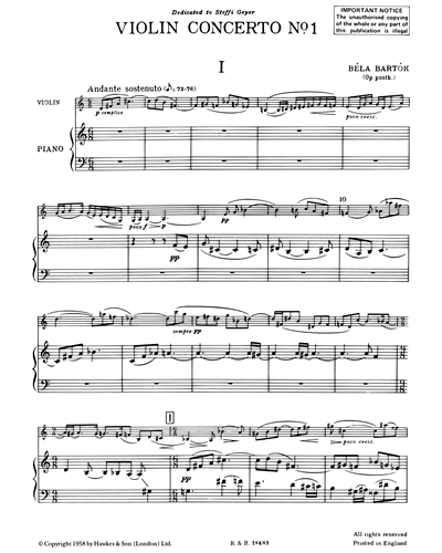Violin Concerto No. 1, op. posth.