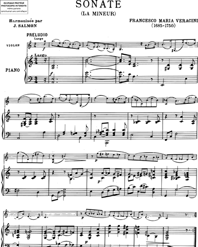 Sonate en la mineur pour violon & piano