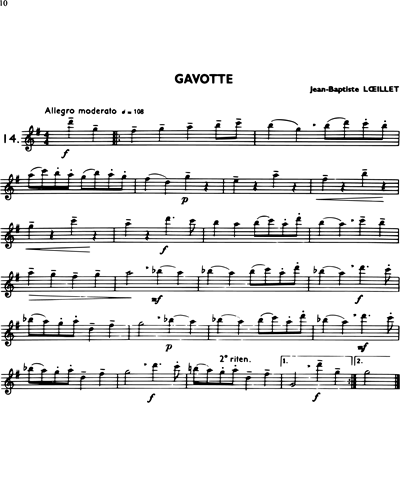 La Flûte Classique, Vol. 2: Gavotte in G major