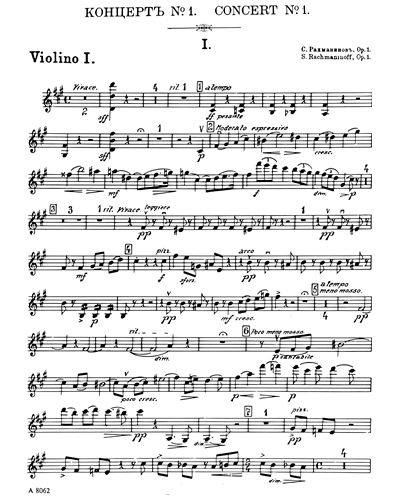 Disciplin Underholde Låne Piano Concerto No. 1 in F-sharp minor, op. 1 [Revised Version] Violin 1  Sheet Music by Sergei Rachmaninoff | nkoda | Free 7 days trial