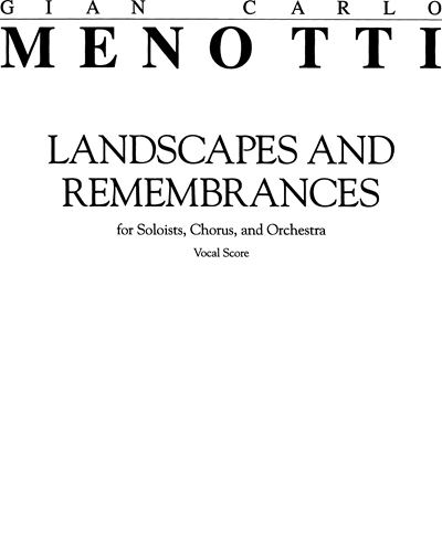 Landscapes and Remembrances