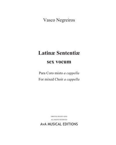 Latinæ Sententiæ sex vocum