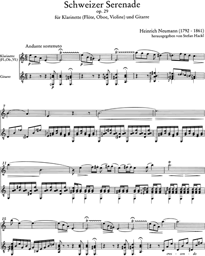 Swiss Serenade for Clarinet and Guitar, op. 29