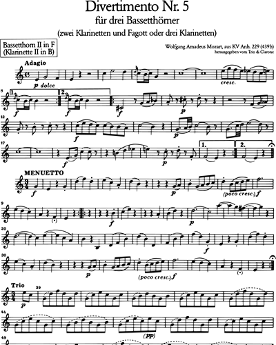Basset Horn 2/Clarinet 2 (Alternative)