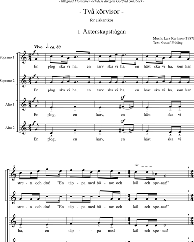 Two Songs for Descant Choir