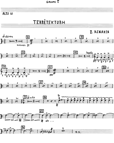 Terretektorh [Group 6] Viola 10 Sheet Music by Iannis Xenakis | nkoda