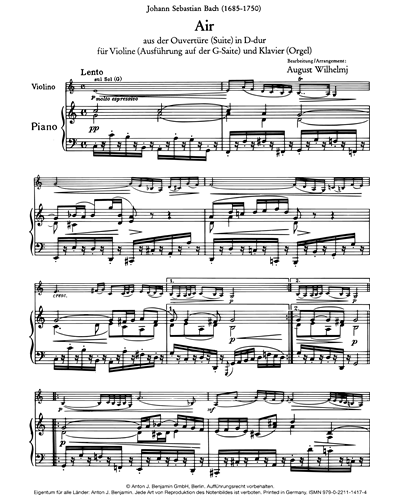 Air from the "Overture (Suite) in D major"