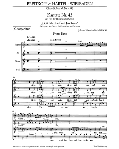 Kantate BWV 43 „Gott fähret auf mit Jauchzen“