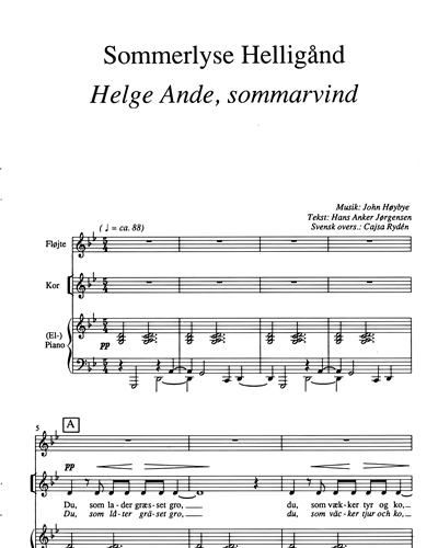 Sommerlyse Helligånd (Helge Ande, Sommarvind) Full Score Sheet Music By ...