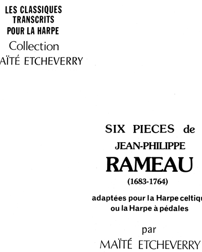 Six Pièces De Jean-Phillipe Rameau