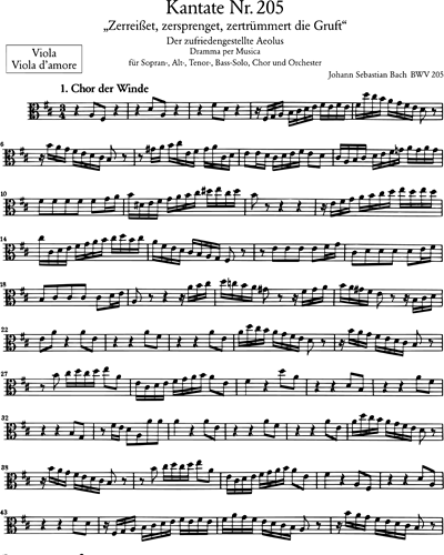 Kantate BWV 205 „Zerreißet, zersprenget, zertrümmert die Gruft“