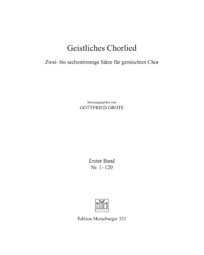 Geistliches Chorlied, Vol. 1