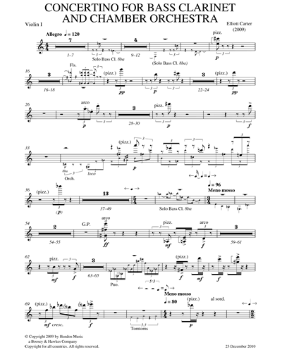 Concertino for Bass Clarinet & Chamber Orchestra