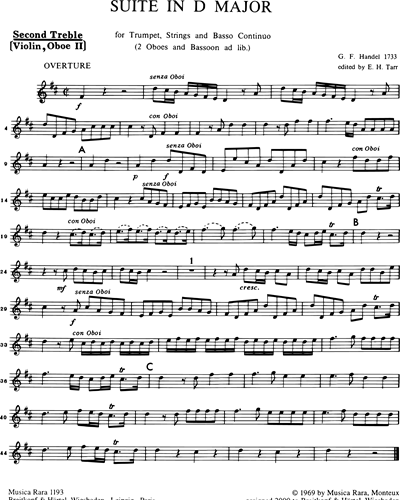 Suite in D major, HWV 341 (from Handel's 'Water Music')