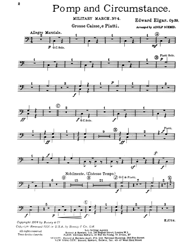 Pomp And Circumstance Op 39 Bass Drum And Cymbal Sheet Music By Edward Elgar Nkoda Free 7 9831