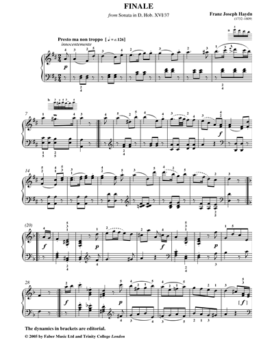 Finale (from 'Sonata in D, Hob XVI/37')