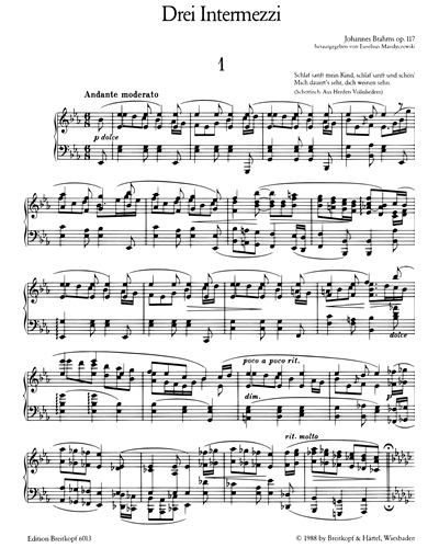 3 Intermezzi op. 117