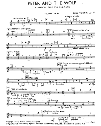 Peter And The Wolf Op 67 Trumpet In Bb Sheet Music By Sergei Prokofiev Nkoda