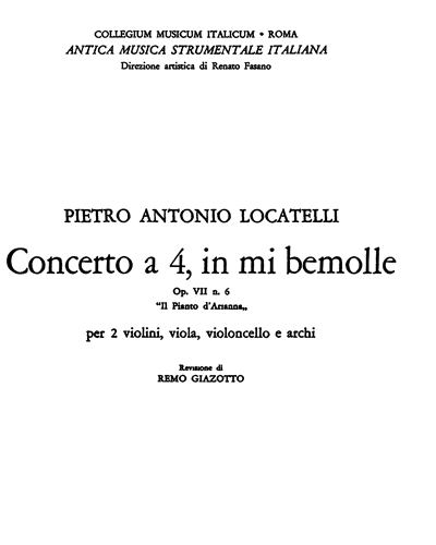 Concerto a Quattro in Mib Op. 7 n. 6