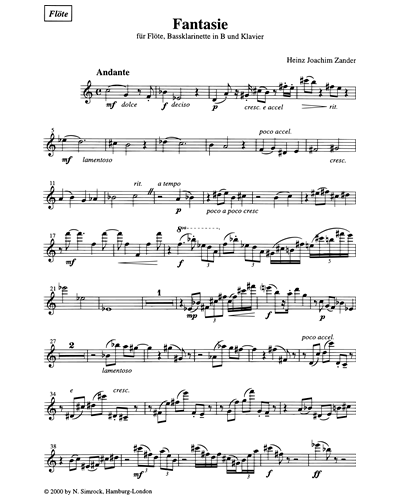 Fantasy for Flute, Bass Clarinet & Piano