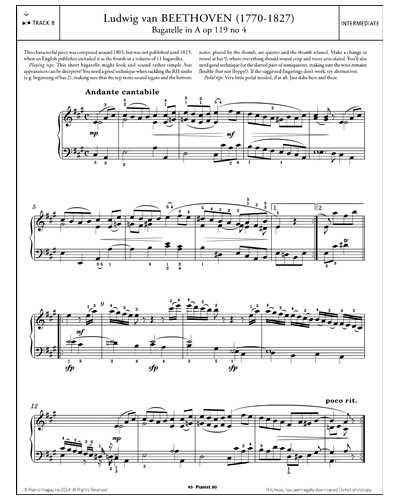 Bagatelle in A, Op.119, No.4