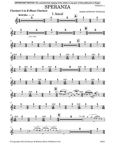 Clarinet 3 in Eb/Bass Clarinet