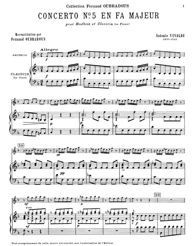 Concerto n. 5 en Fa majeur