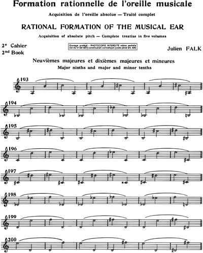 Formation rationnelle de l'oreille musicale, 2e Cahier