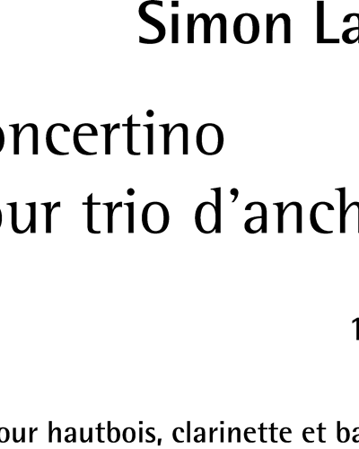 Concertino pour trio d'anches